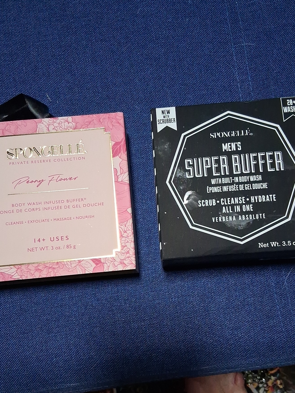Spongellé Pink Floral & Black Men's Super Buffer Duo